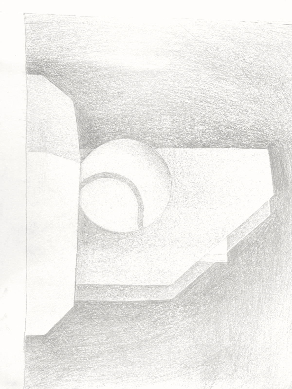Graphite spatial geometry study exploring light and shadow